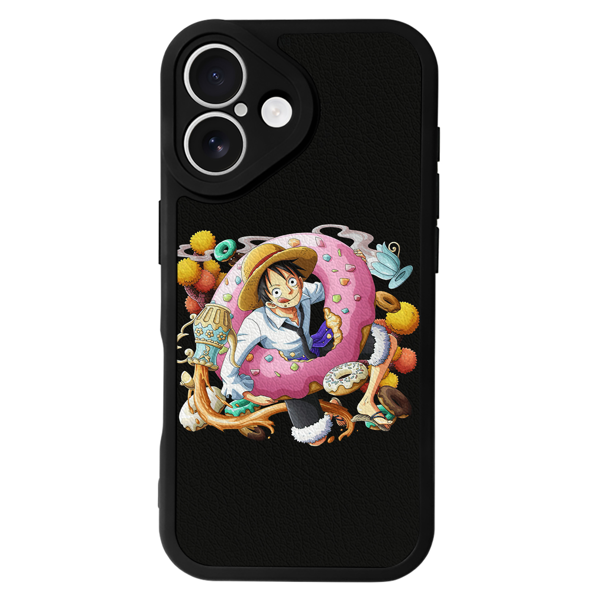 （画像用） ワンピース モンキー・D・ルフィ ONE PIECE Monkey D. Luffy 【iPhone 16シリーズ対応】シリコンスマホケース（レザー調） 材質：シリコン